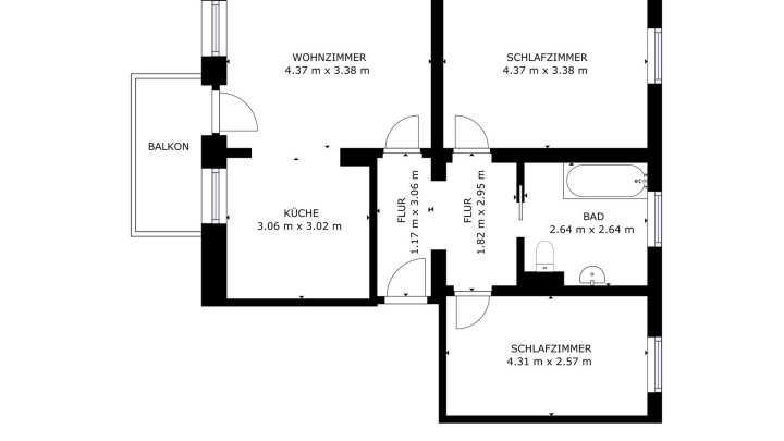 Gut geschnittene 3-Zimmer-Wohnung mit Balkon und Stellplatz in Sassnitz