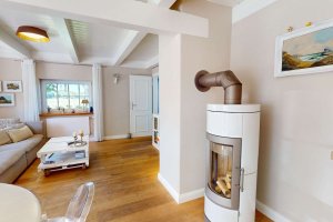 drehbarer Kamin im Wohnzimmer